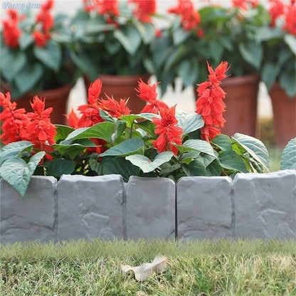 🌿Decorative Stone-Look Garden Edging Fence | Weather-Resistant, Tool-Free Install — 10 & 20 PCS