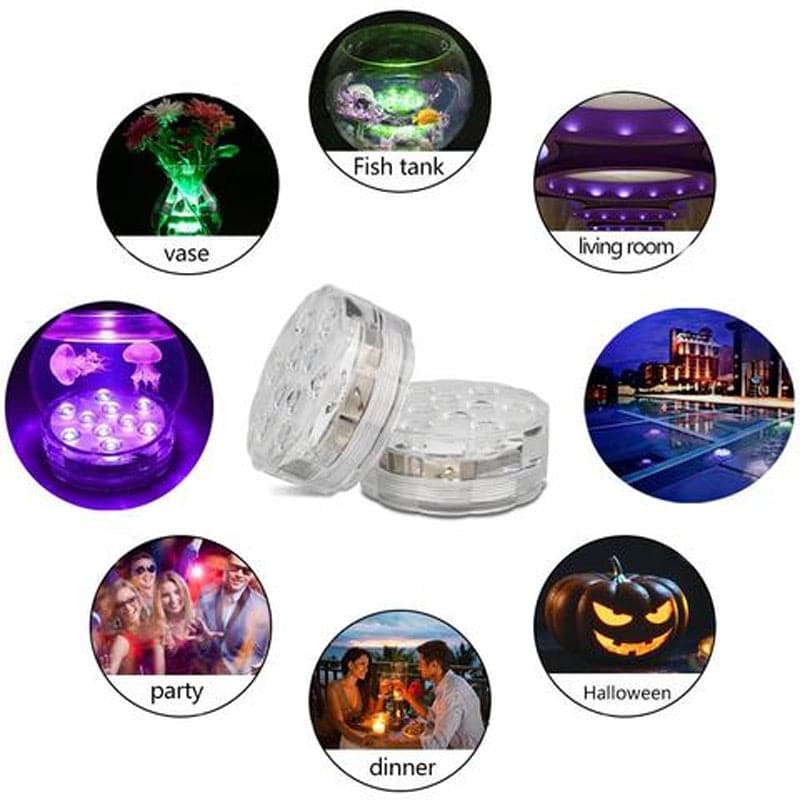 Submersible waterproof LED lighting with remote control for swimming pool
