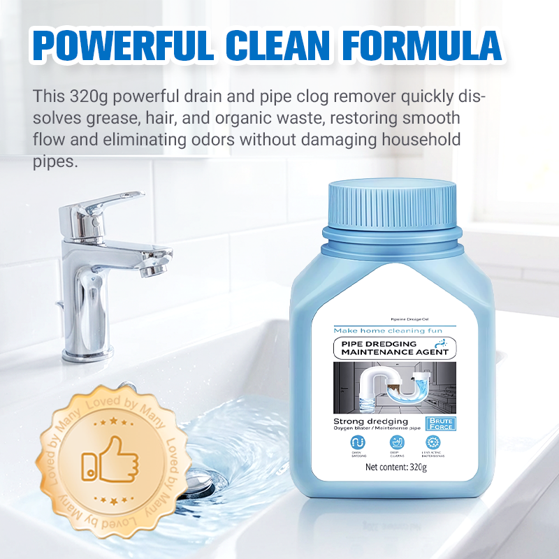 ⚡ Drain Clog Dissolver 320g | Clears Pipes Fast — Hair, Grease & Soap Scum Gone in Minutes 🔥