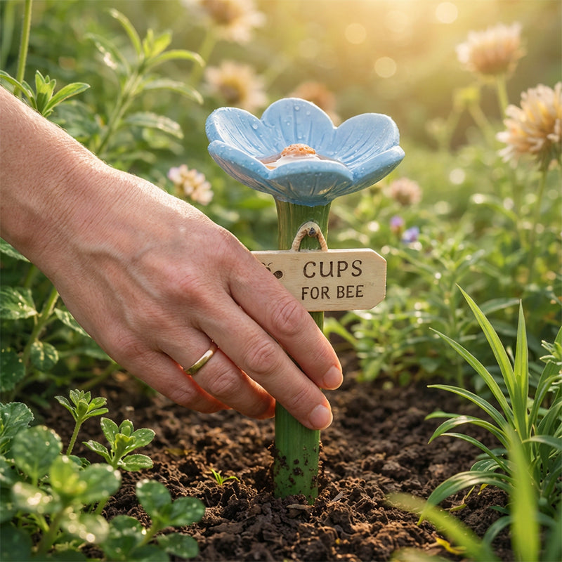 🌸Flower-Shaped Ceramic Bee Watering Station