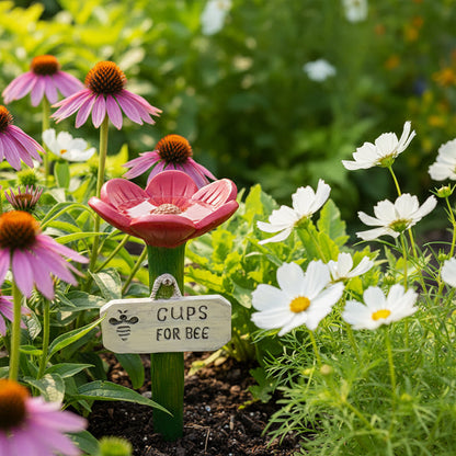 🌸Flower-Shaped Ceramic Bee Watering Station