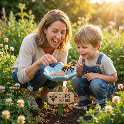 🌸Flower-Shaped Ceramic Bee Watering Station