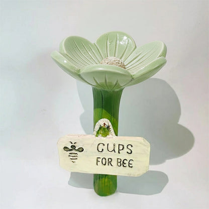 🌸Flower-Shaped Ceramic Bee Watering Station