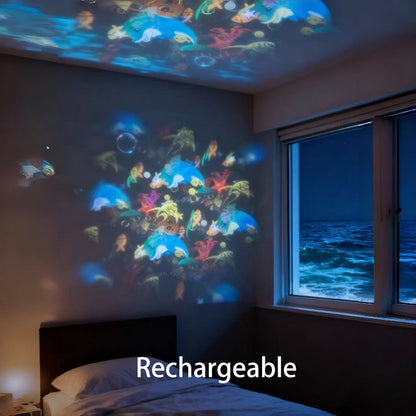 🌊 Transform Your Room into an Underwater Paradise | Dynamic Rotating LED Projector Light with Ocean Waves & Aurora Effects