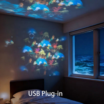 🌊 Transform Your Room into an Underwater Paradise | Dynamic Rotating LED Projector Light with Ocean Waves & Aurora Effects