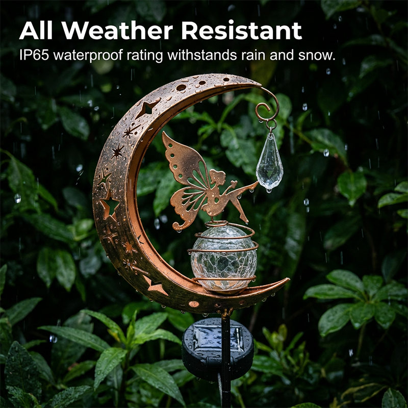 🌙✨Whimsical Moon & Fairy Solar Garden Stake Light⚡Half Price Sale
