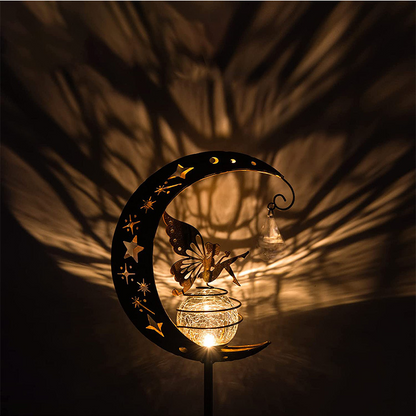 🌙✨Whimsical Moon & Fairy Solar Garden Stake Light⚡Half Price Sale