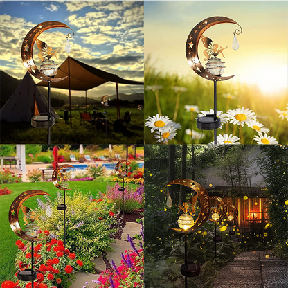 🌙✨Whimsical Moon & Fairy Solar Garden Stake Light⚡Half Price Sale
