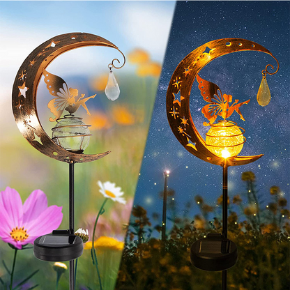 🌙✨Whimsical Moon & Fairy Solar Garden Stake Light⚡Half Price Sale