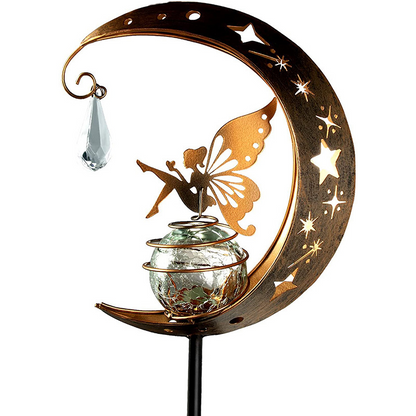 🌙✨Whimsical Moon & Fairy Solar Garden Stake Light⚡Half Price Sale