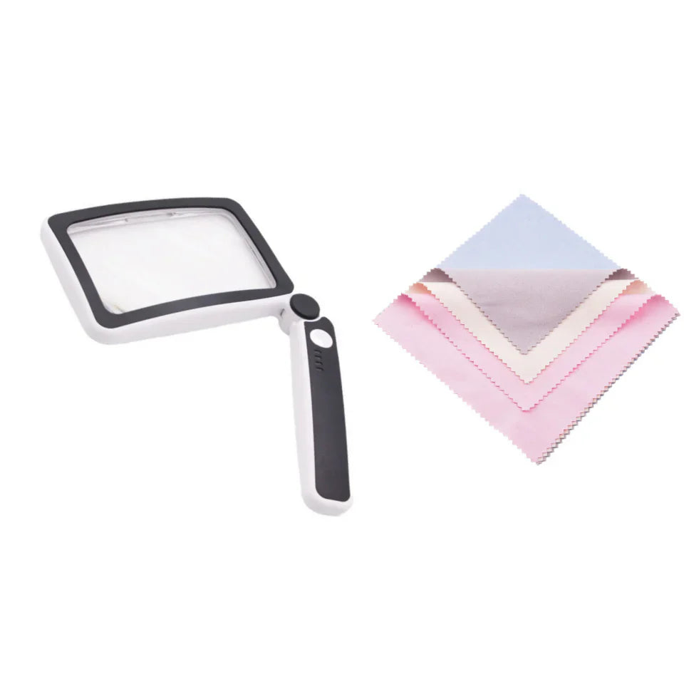 Folding Handheld Magnifying Glass with Light for Reading