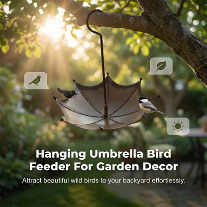🐦 Attract More Birds! ☂️ 2-in-1 Hanging Umbrella Feeder & Bath, Easy Clean, All-Weather 🌞