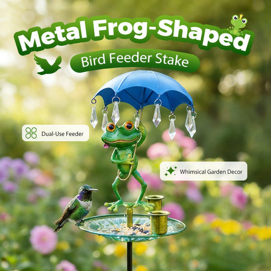 🐸Metal Frog-Shaped Bird Feeder Stake