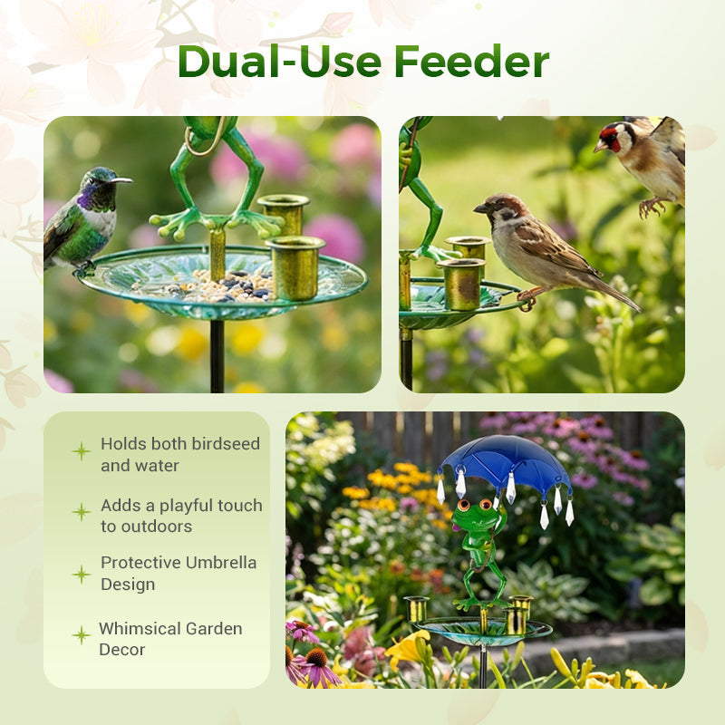 🐸Metal Frog-Shaped Bird Feeder Stake