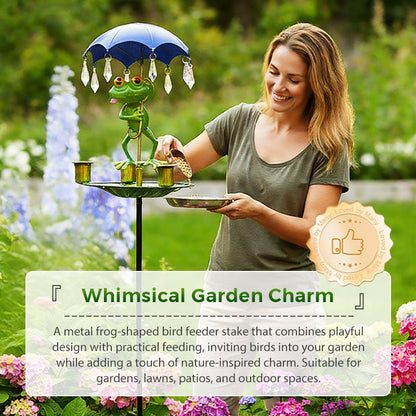 🐸Metal Frog-Shaped Bird Feeder Stake