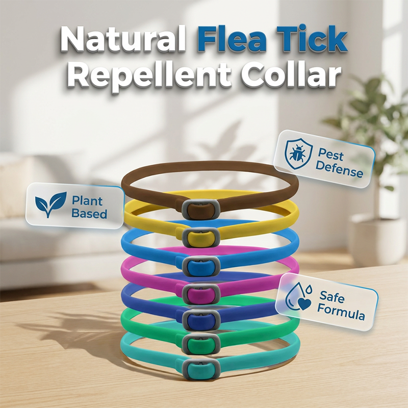 🐾 Natural Essential Oil Pet Pest Repellent Collar 🦟Safe Flea & Tick Protection for Dogs & Cats 💚