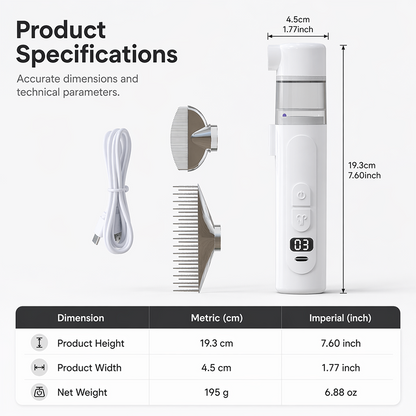 Electric Pet Flea Remover and Detangling Comb
