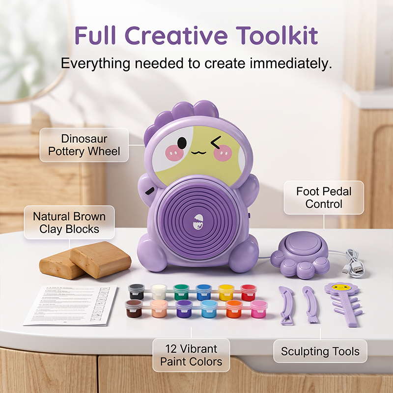 ⏳Limited-time 50% off⏰Kids Electric Pottery Wheel DIY Clay Craft Kit🏺🪐