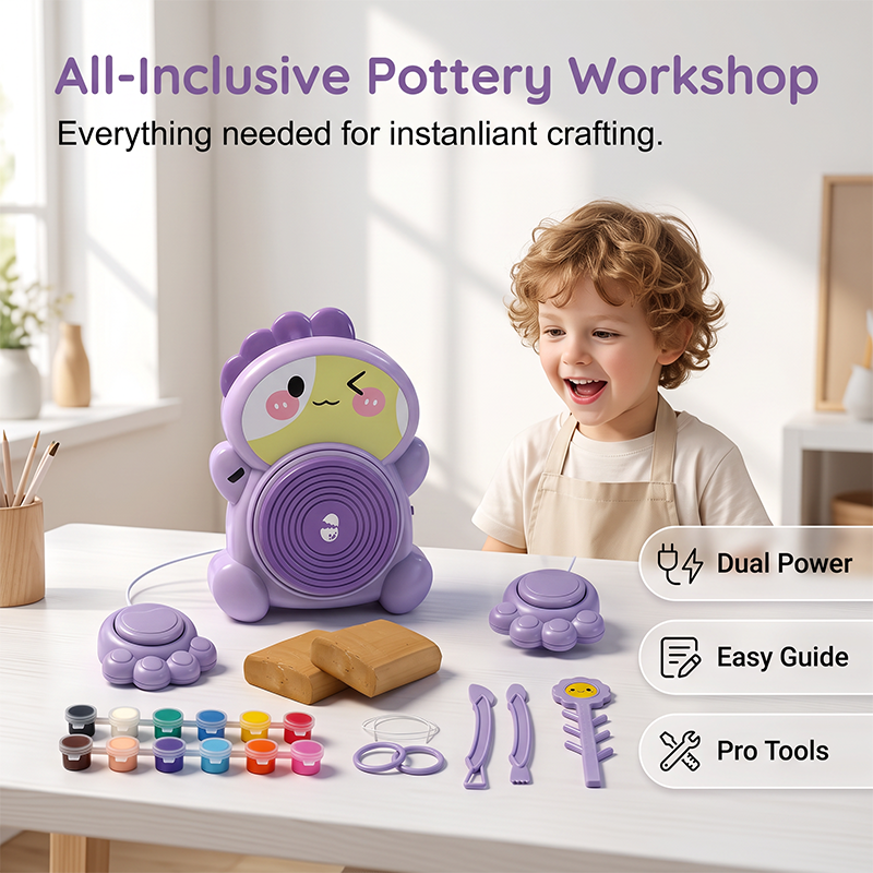 ⏳Limited-time 50% off⏰Kids Electric Pottery Wheel DIY Clay Craft Kit🏺🪐