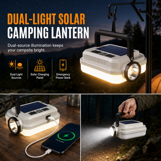 🏕️ LIMITED‑TIME 50% OFF! ☀️ Solar Rechargeable LED Camping Lantern – Weatherproof, Portable, Multi‑Use ✨