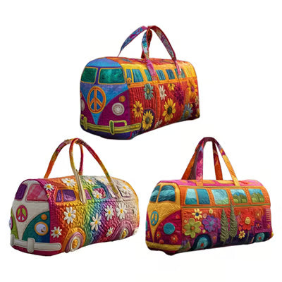 Quilted Floral Travel Duffel Bag